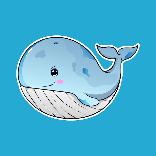 Vector cute baby whale sealife animal cartoon isolated on background rainbow in scandinavian style