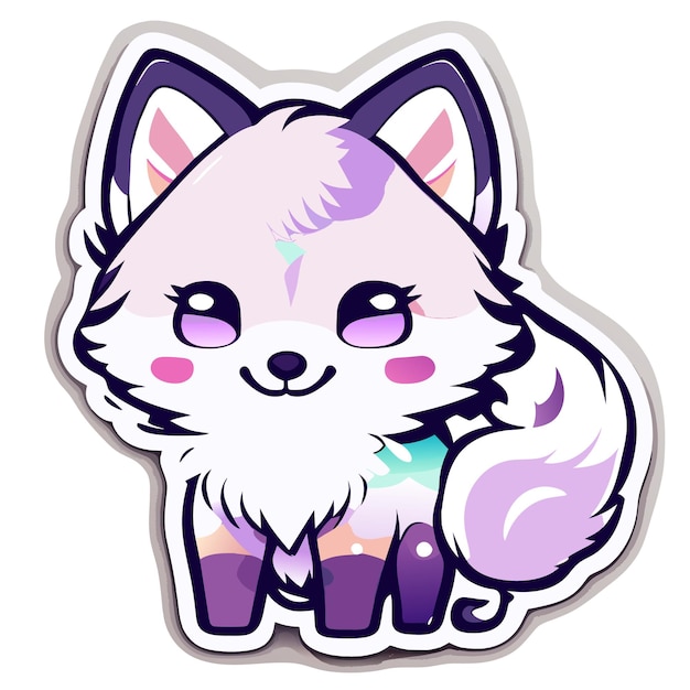 Cute baby wolf in the style of watercolor painting vector pattern