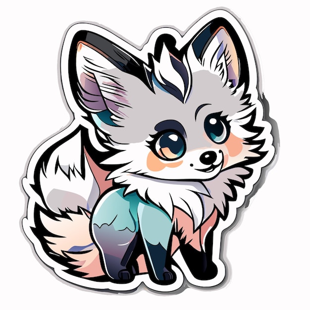 Cute baby wolf in the style of watercolor painting vector pattern