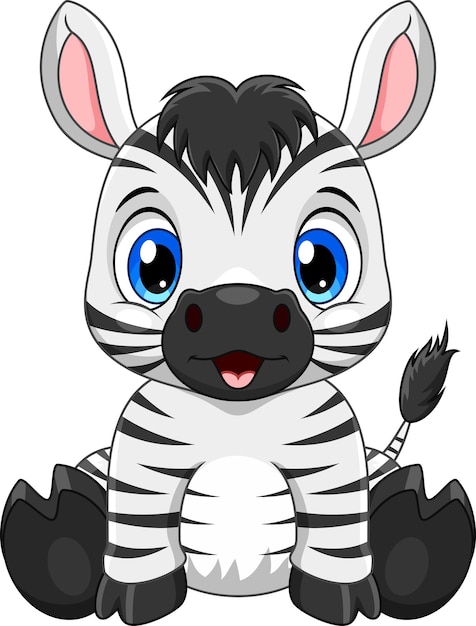 Cute baby zebra cartoon