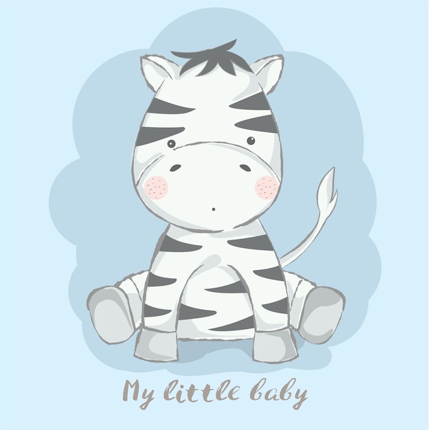 Vettore cute baby zebra