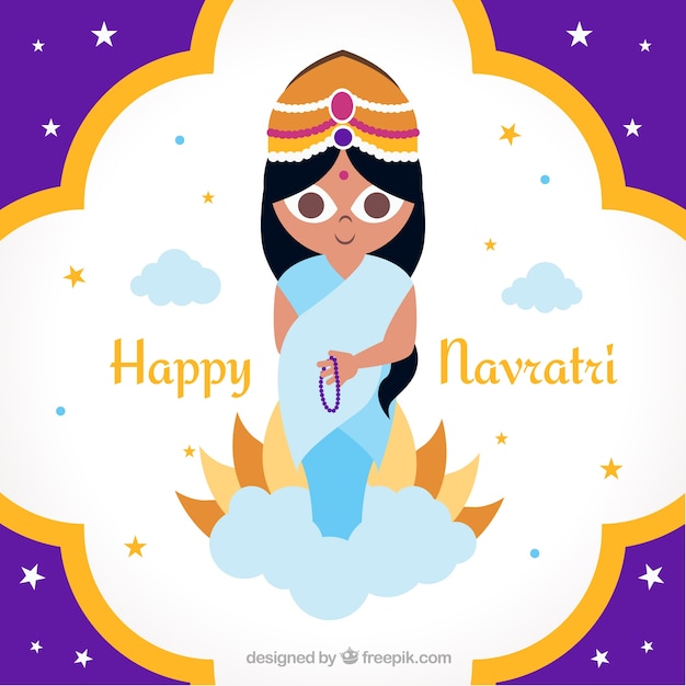 Vector cute background of happy navratri