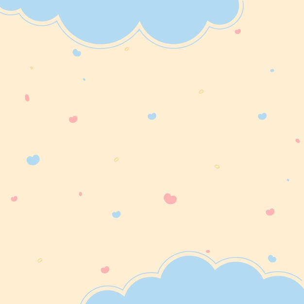 Vector cute background with clouds vector