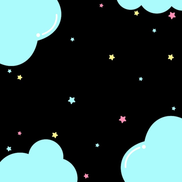 Vector cute background with hearts and clouds vector