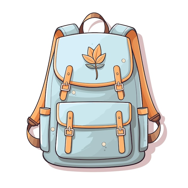 Cute backpack clipart cartoon style