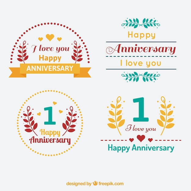 Cute badges for anniversary 