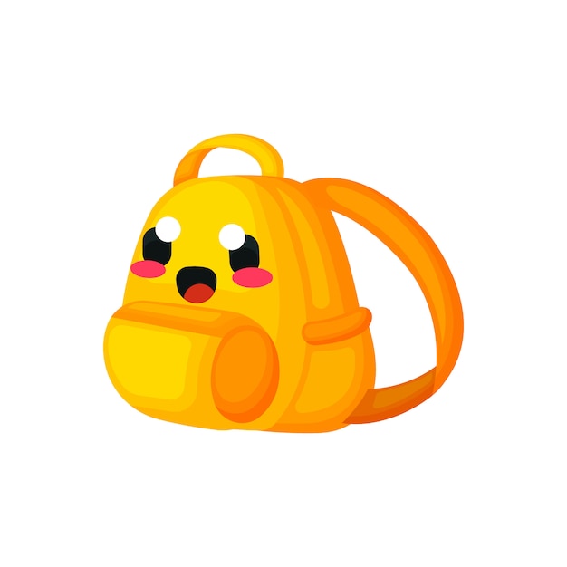 Cute bag kawaii character illustration