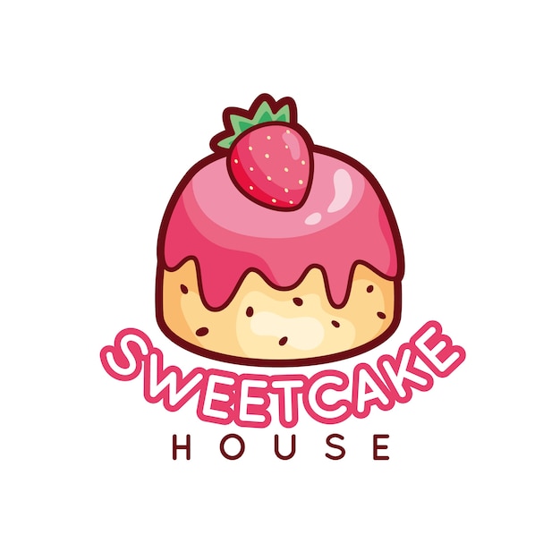 Cute bakery cake logo