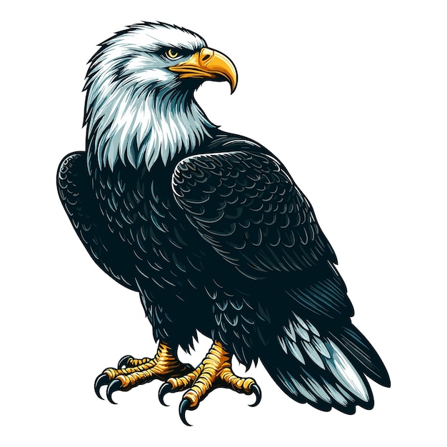 Cute bald eagle vector illustrazione di cartoni animati