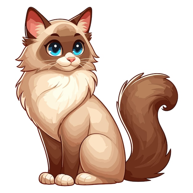 Cute balinese cat vector cartoon illustration