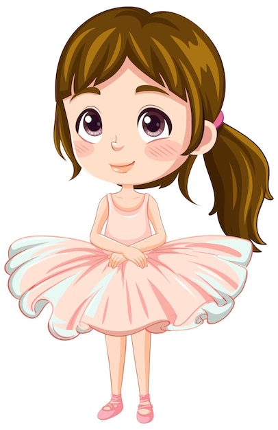 Vector cute ballet dancer cartoon character