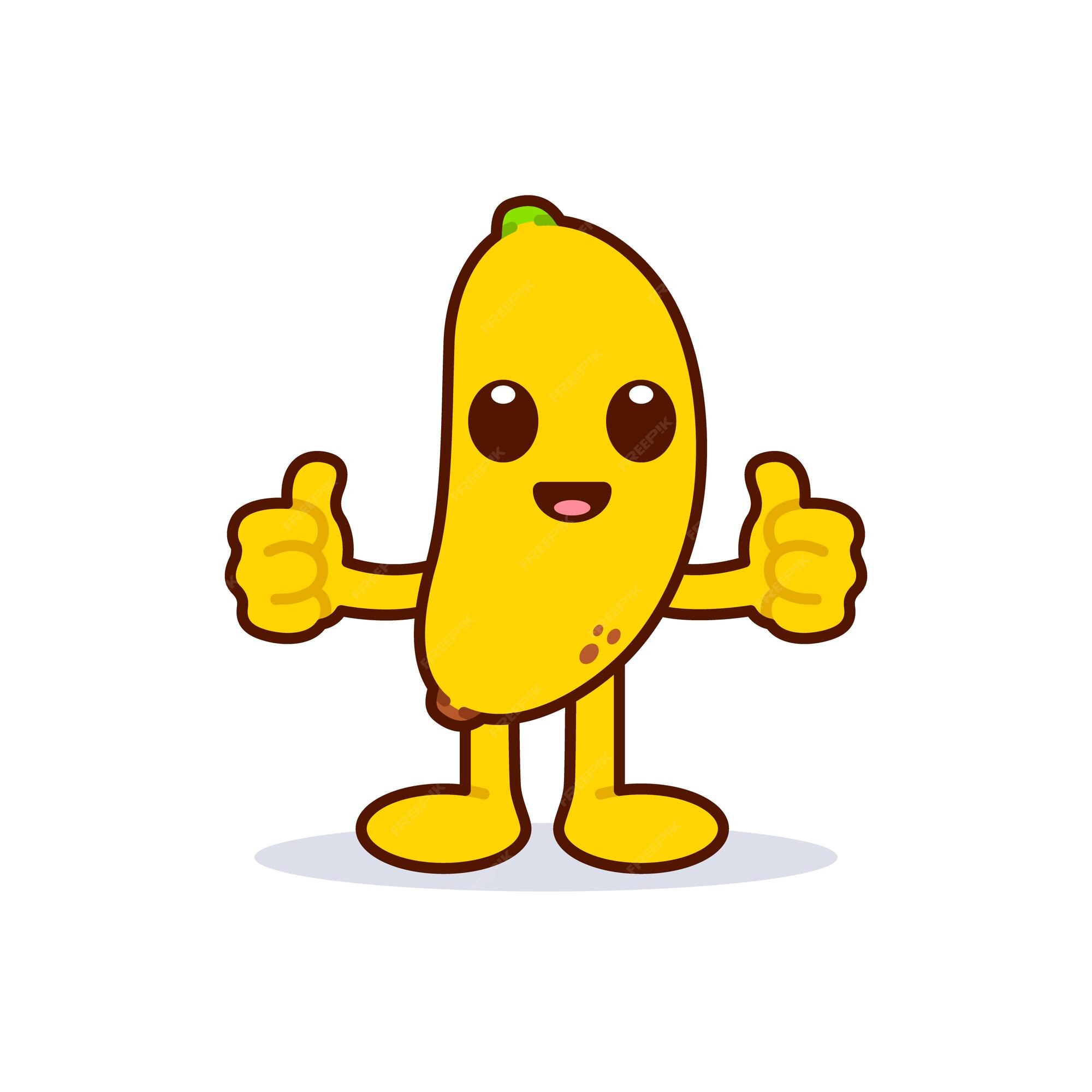 Cartoon Banana Character Giving a Thumbs Up Stock Vector - Illustration of  good, delicious: 268166829