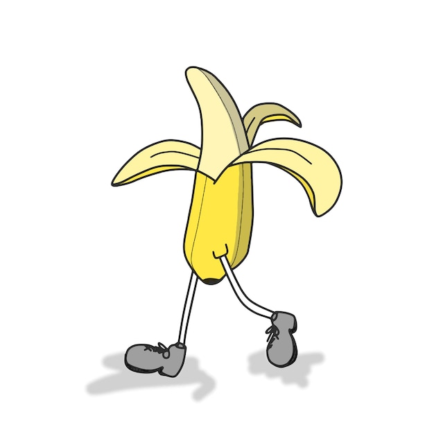 Cute banana character vector template design illustration