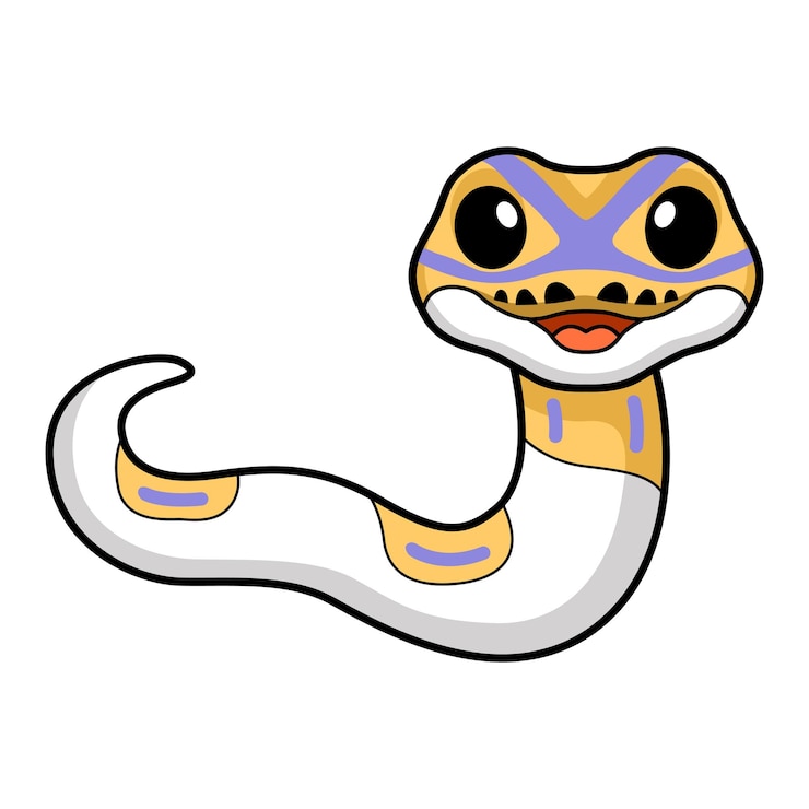 वेक्टर cute banana pied ball python cartoon
