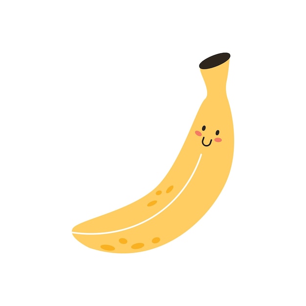 Cute Banana Vector Fruit Illustration