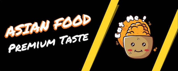 CUTE BANNER OF ASIAN SUSHI FOOD