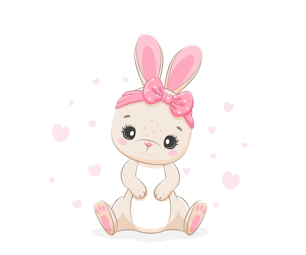 Vector cute banny cartoon vector illustration