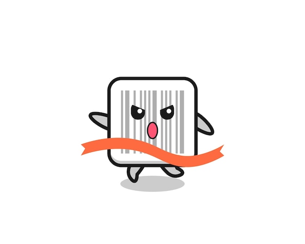 Cute barcode illustration is reaching the finish