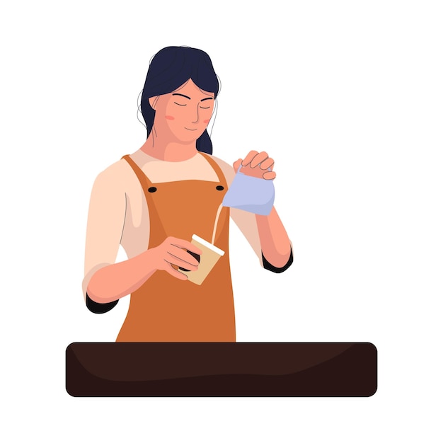 cute barista making coffee