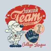 Vector cute baseball player