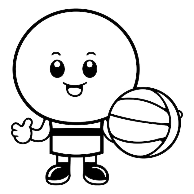 Vettore cucina palla da basket cartoon mascotte personaggio vettoriale illustrazione design stile cartone animato