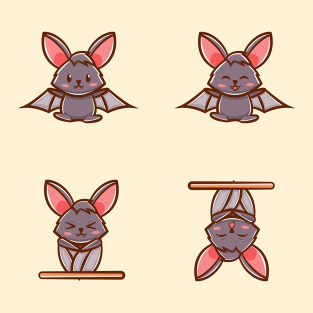 Cute bat cartoon illustration