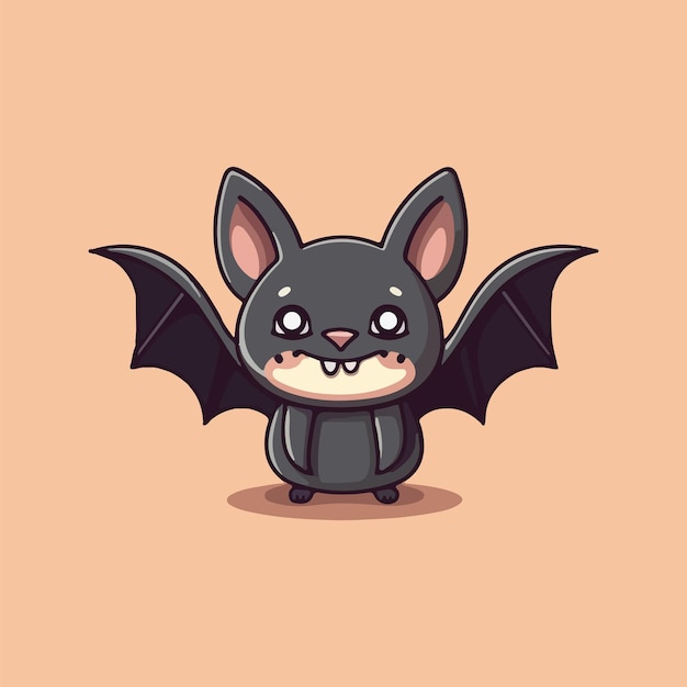 Cute Bat Cartoon Vector Illustration