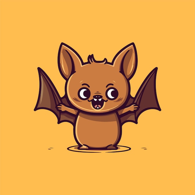 Vector cute bat cartoon vector illustration