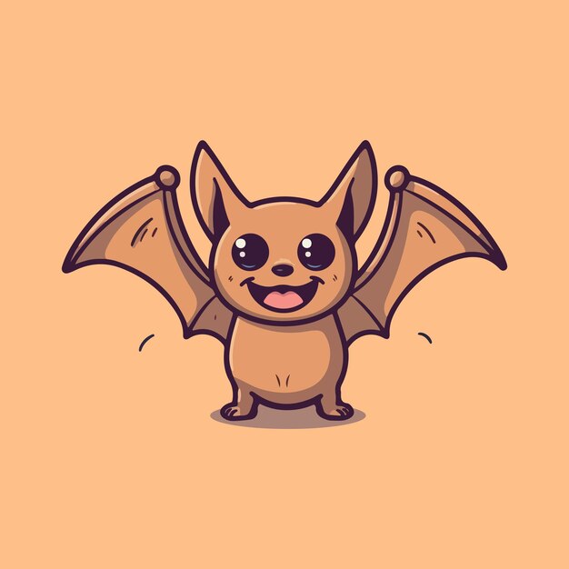 Vector cute bat cartoon vector illustration