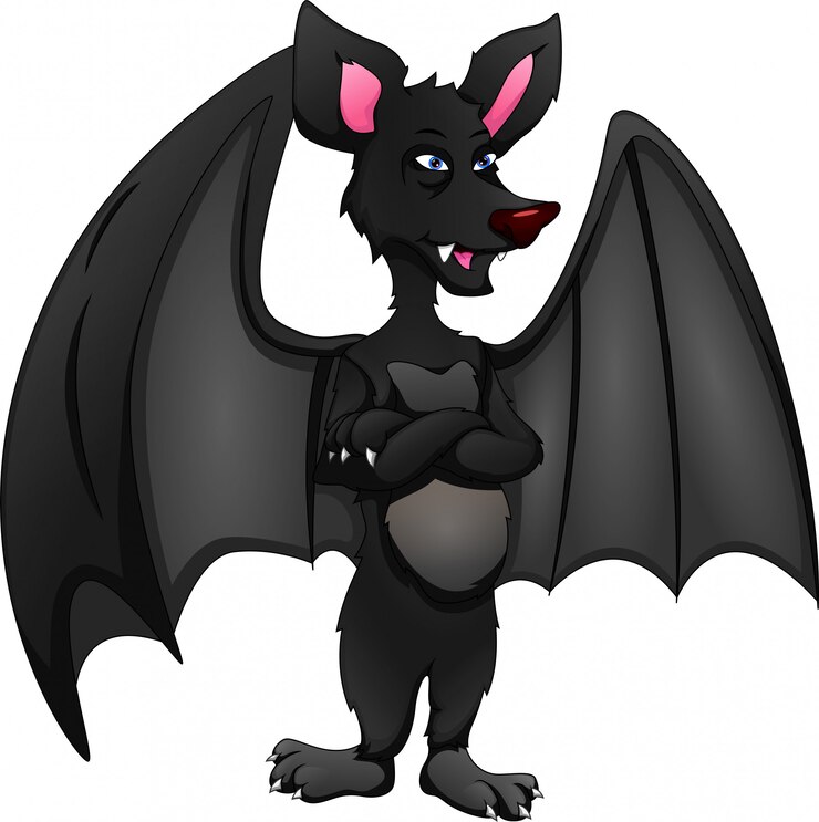 Vector cute bat cartoon