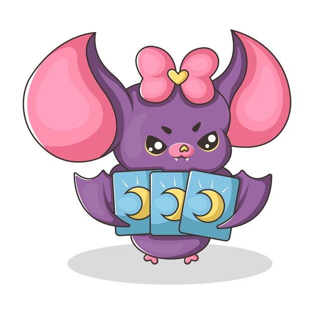 Cute Bat Character Design Illustration