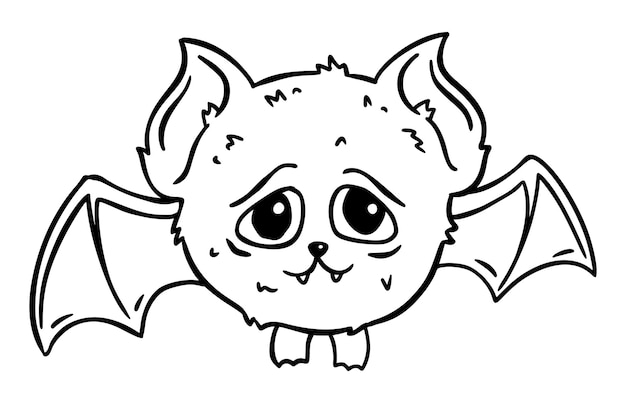 Vector cute bat coloring page