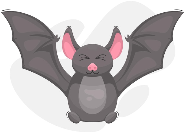 cute bat illustrationlogo design