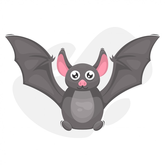 Cute bat mascot cartoon vector