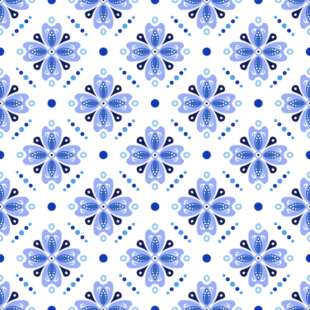 Cute batik blue pattern