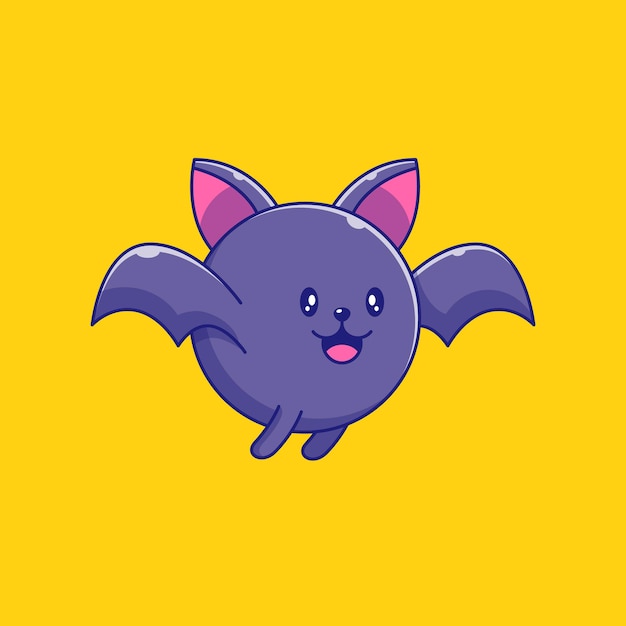 Cute bats cartoon halloween mascot. happy halloween flat illustrations.