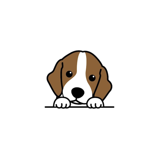 Cute beagle puppy cartoon, vector illustration