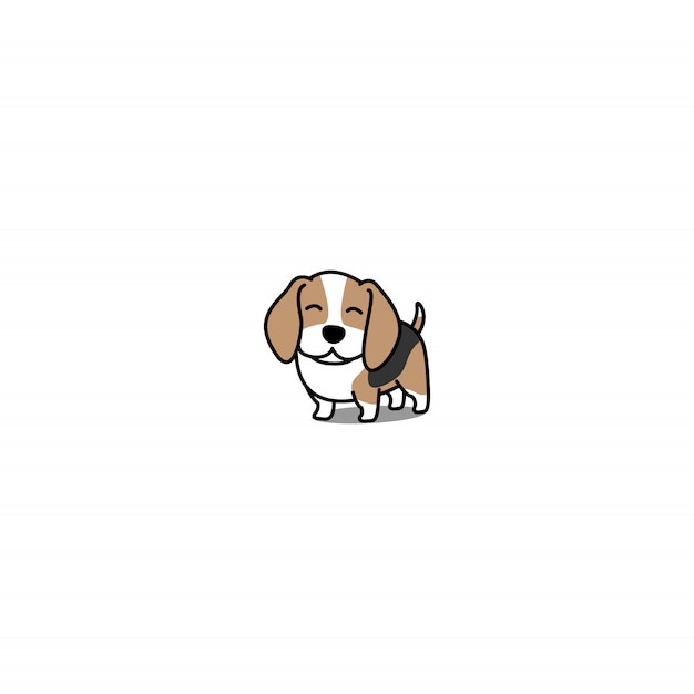 Cute beagle puppy smiling vector