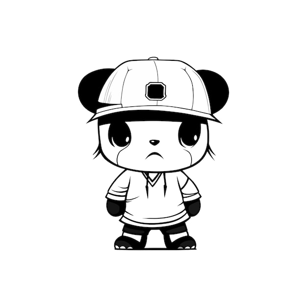 Cute bear baseball mascot design