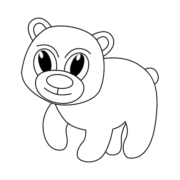 Cute bear cartoon characters vector illustration For kids coloring book