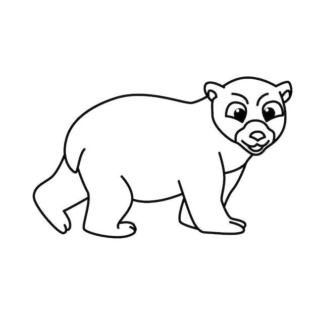 Cute bear cartoon characters vector illustration For kids coloring book