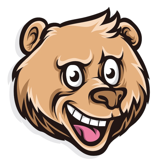 Vector cute bear cartoon head