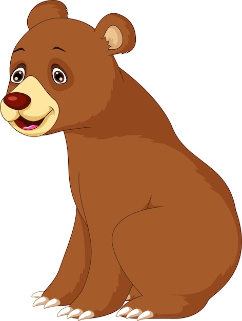 Cute of bear cartoon isolated