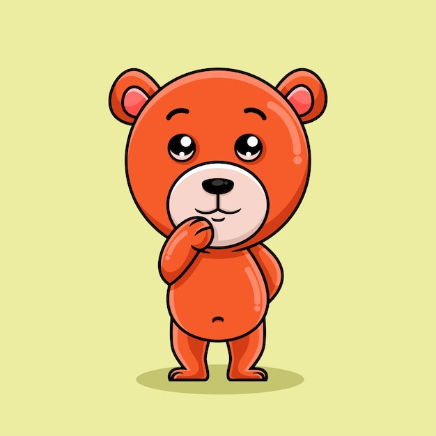 Cute bear cartoon standing up