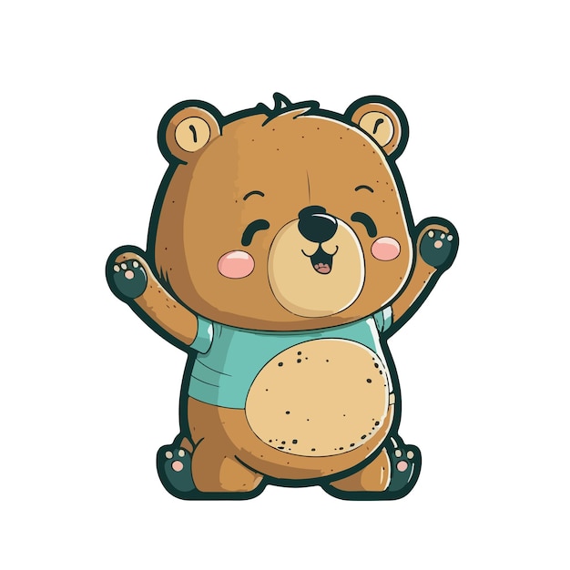 Cute bear cartoon style