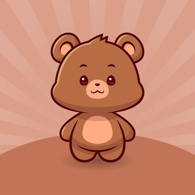 Cute bear cartoon vector icon illustration animal nature icon concept cute bear logo