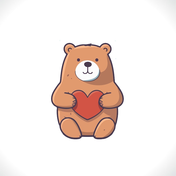 Vector cute bear cartoon vector illustration