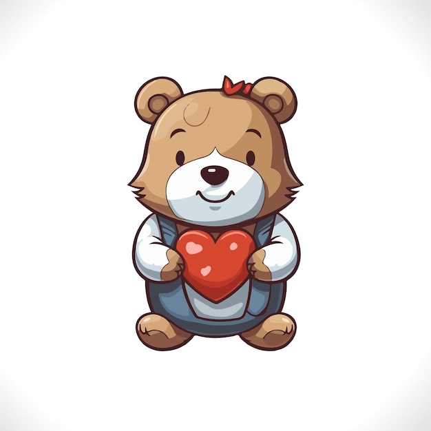 Cute bear cartoon vector illustration