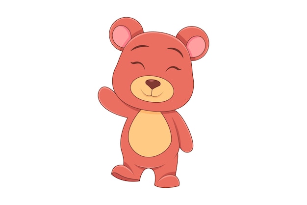 Cute Bear Character Design Illustration