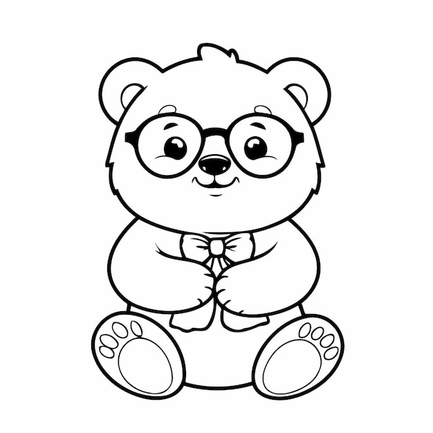 Cute Bear doodle for toddlers colouring page
